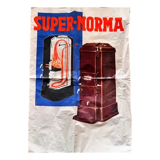 Large Advertising Stove Heating Super Norma Poster, 1930s For Sale
