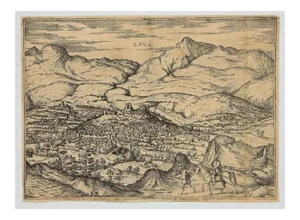 Franz Hogenberg, City of Loja, Etching, Late 1500s