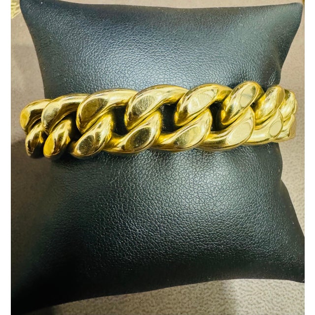 Vintage 14 Karat Yellow Gold 33.4Gm Cuban link Bracelet Unisex, 7.75 INCH For Sale - Image 11 of 18
