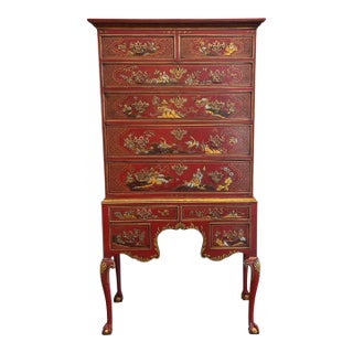 Late 18th Century George III Chinoiserie Chest on Stand For Sale