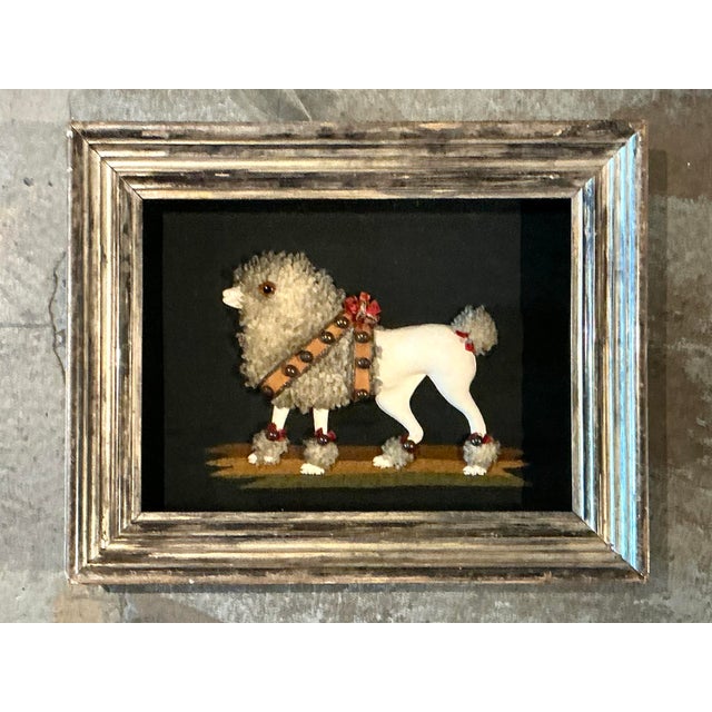 Late 20th Century Vintage Hand Embroidered Poodle For Sale - Image 5 of 12