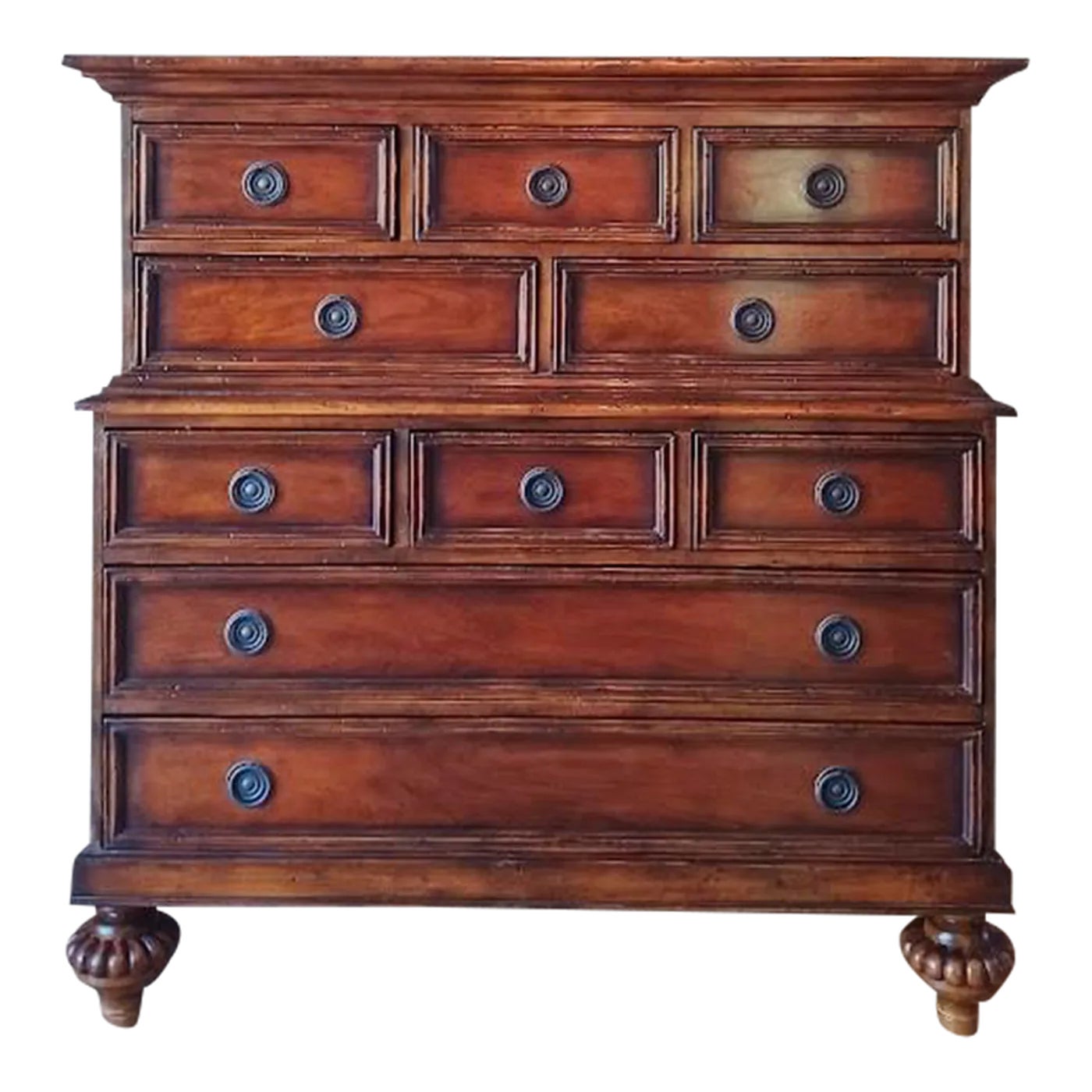 Mahogany Tall Dresser / Chest of Drawers by Baker Furniture Co. | Chairish
