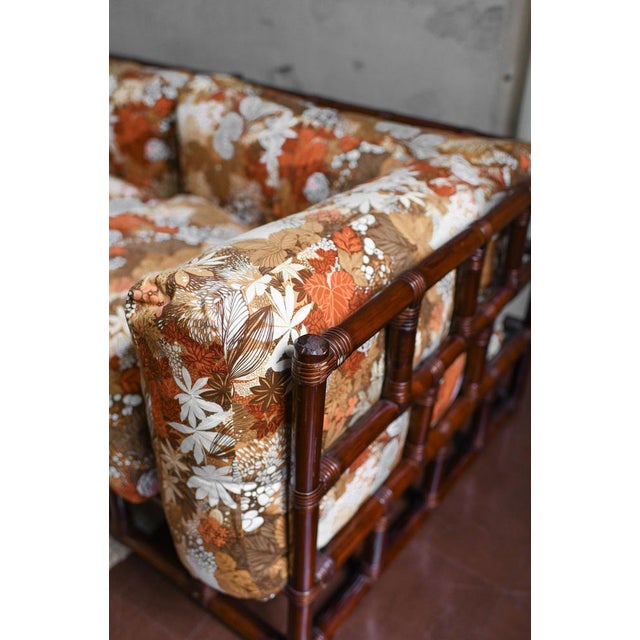 Bamboo Modular Sofa with Wooden Shelves, 1970s For Sale - Image 3 of 5