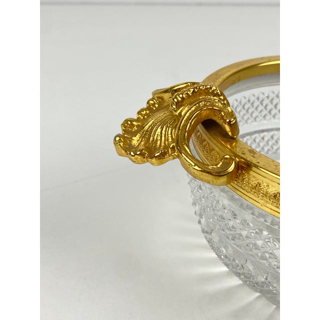 Metal Louis XVI Ashtray in Crystal and Gilt Bronze, 1920s For Sale - Image 7 of 9