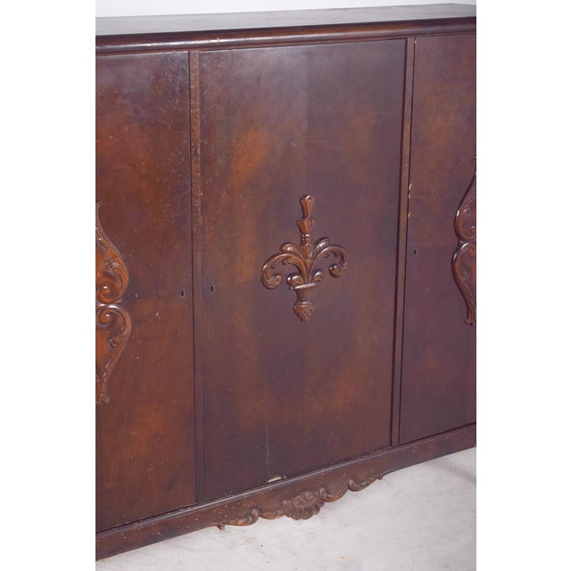 Antique English Sideboard with Three Doors, 1890s For Sale - Image 4 of 6