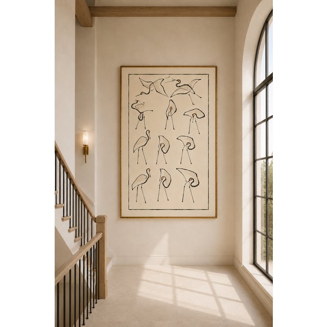 Paper Crane Studies I by Katsushika Hokusai, Japanese Art Print Reproduction, 40" X 60" For Sale - Image 7 of 11