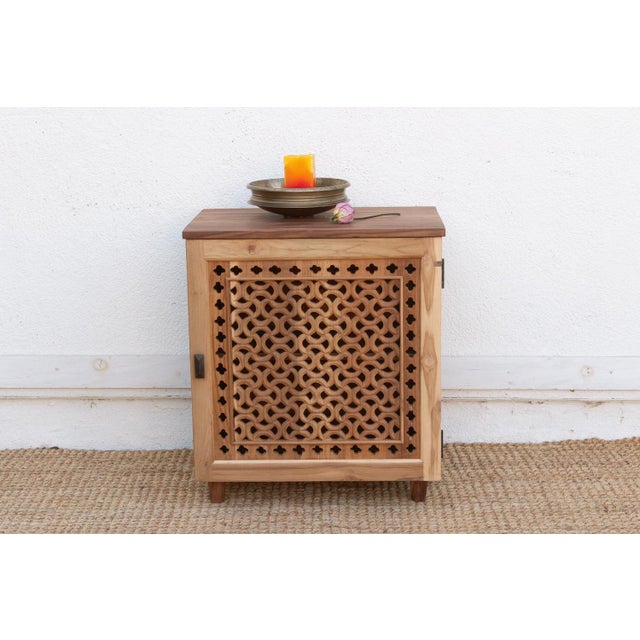 Tan Artisan Haveli Jali Small Cabinet For Sale - Image 8 of 8