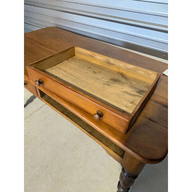 Antique Pine Table With Two Drawers From England For Sale - Image 13 of 18