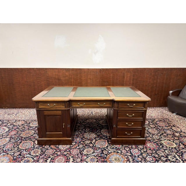 English Chesterfield Desk in Teak For Sale - Image 4 of 18
