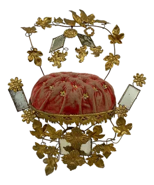 Victorian Era Gilded Metal Wedding Pin Cushion C.1900