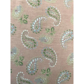 Kathryn Ireland “Quilt” Printed Linen- 10 Yards For Sale