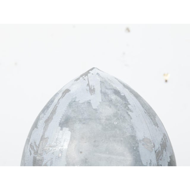 Gray 19th Century French Zinc Crowned Acorn Decorative Finial on Custom Lucite Base For Sale - Image 8 of 9