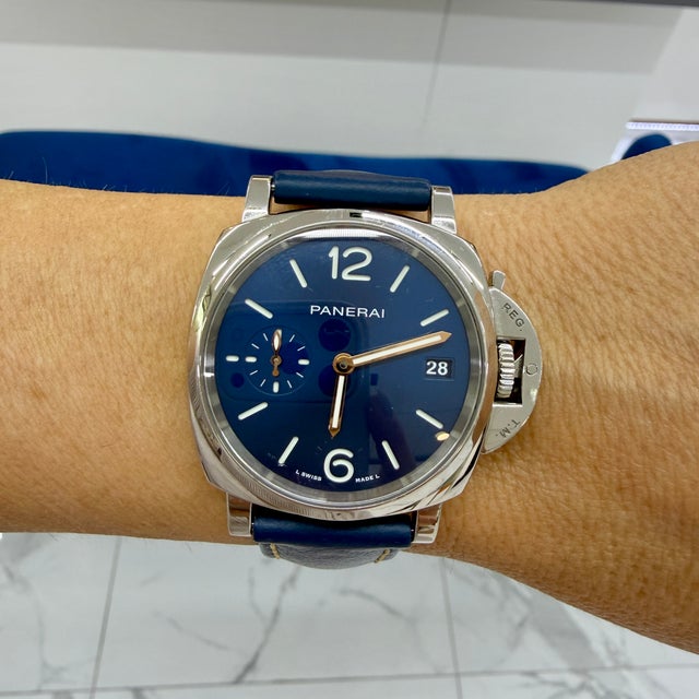 Panerai Luminor Due 38mm Pam01273 Blue Dial Stainless Steel Automatic Watch For Sale - Image 9 of 9