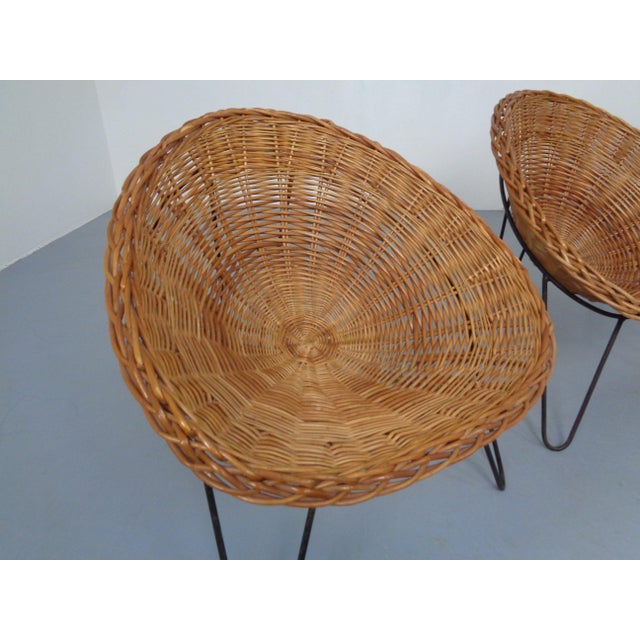 Mid-Century Bamboo Chairs attributed to Janine Abraham and Dirk Jan Rol, France, Set of 4 For Sale - Image 10 of 17