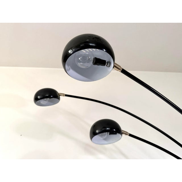 Stone 1970’s Mid Century Modern Guzzini/Italian Style 5-Light Arc Floor Lamp in Black Marble Base For Sale - Image 7 of 12