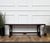 Beautiful Italian wooden bench, with trestle lyre shaped legs in dark brown wood color giving the rich and beautiful...