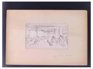 Frédéric-Anatole Houbron, People, Ink Drawing, Late 19th Century