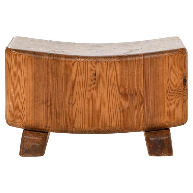 Vintage Rustic Stool in Pine, 1950s For Sale - Image 6 of 6