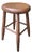 1800s Shaker Style Stool in Original Dark Reddish Brown Paint For Sale