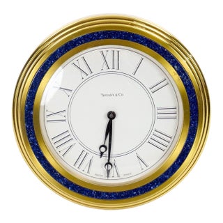 Tiffany & Co. Gilt Bronze and Marble Desk Clock, Circa 1960 For Sale