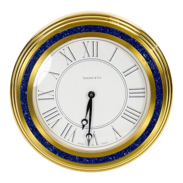 Tiffany & Co. Gilt Bronze and Marble Desk Clock, Circa 1960 For Sale