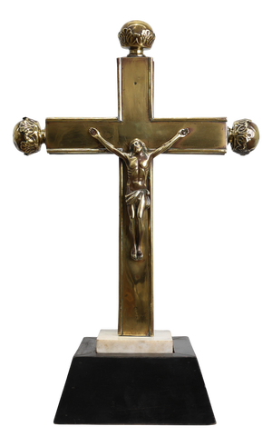 Belgian Processional Crucifix on Pedestal, 1500s