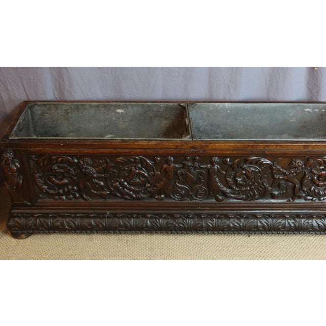 Renaissance Planter in Carved Walnut For Sale - Image 6 of 13