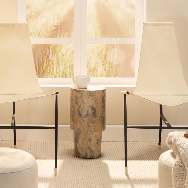 St. Germain Drink Table, Marbled Grey Artisans handcraft these slender drinks tables from concrete reinforced with glass...
