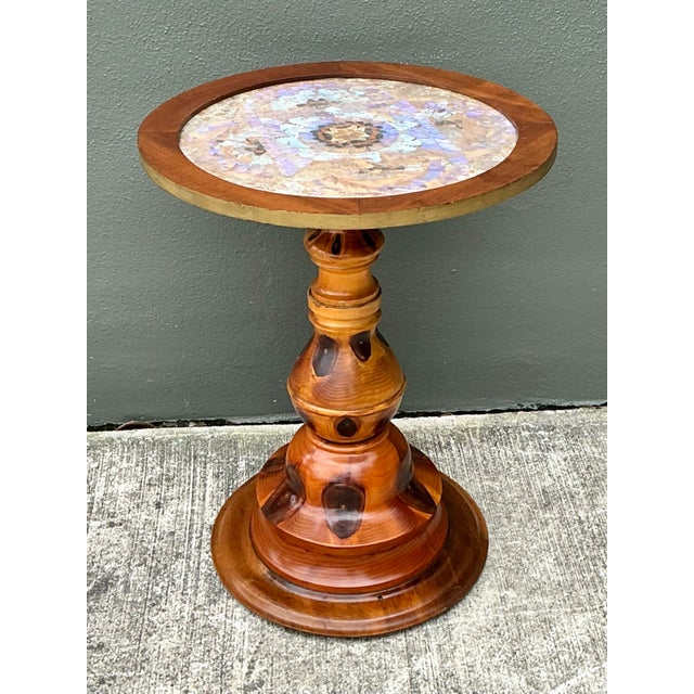 Vintage Turned Wood Butterly Wing Table For Sale - Image 10 of 12