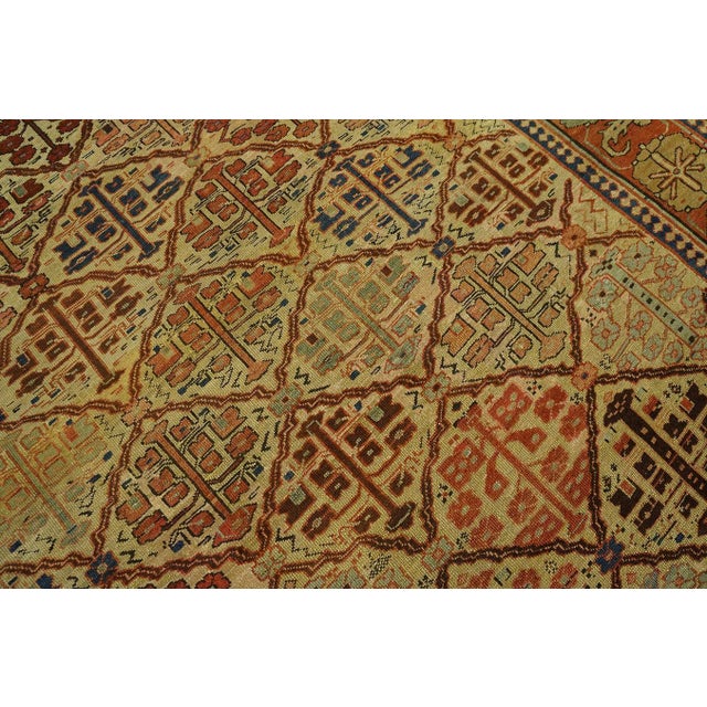 1870s Ivory Tribal Shrub Antique Nw Persian Bakshaiesh Rug 9' X 13'2" Hand Knotted Wool Carpet For Sale - Image 12 of 17