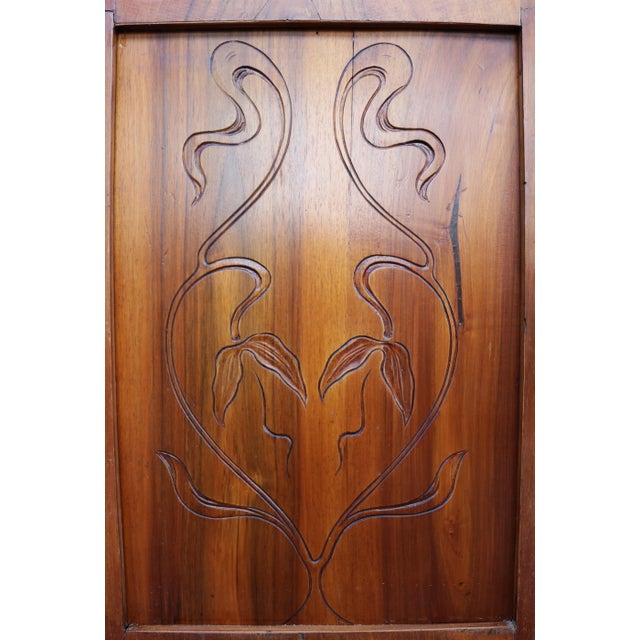 Antique Art Nouveau Cherry Wood Entrance Chest, 1900s For Sale - Image 10 of 12