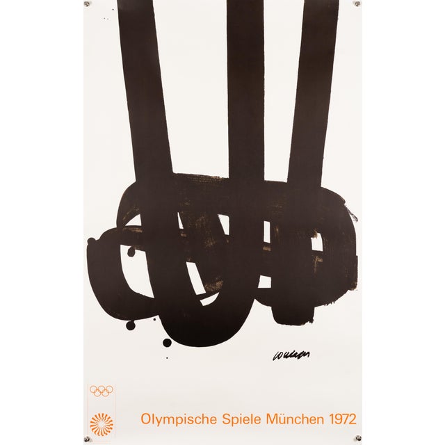 Olympia Munich Olympics Lithograph Poster by Pierre Soulages, 1972 For Sale - Image 9 of 9