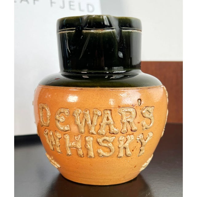 Royal Doulton Rare Antique 1900's Royal Doulton Dewar's Whiskey Salt Glazed Ceramic Pitcher For Sale - Image 4 of 12
