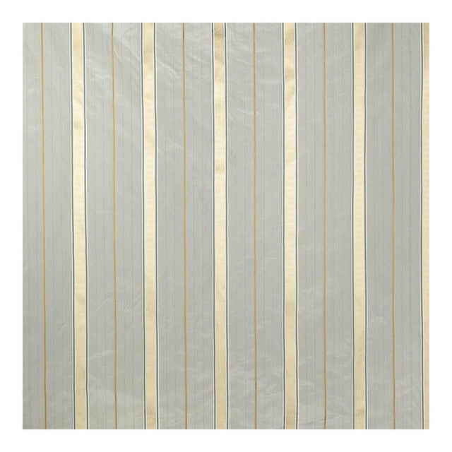 Cowtan & Tout Corsini Stripe Ivory/Blue Bolt of Fabric - 6.5 Yards For Sale