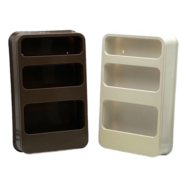 Plastra Modular Wall Shelves attributed to Jean-Lin Viaud for Prisunic, France 1970s, Set of 2 For Sale