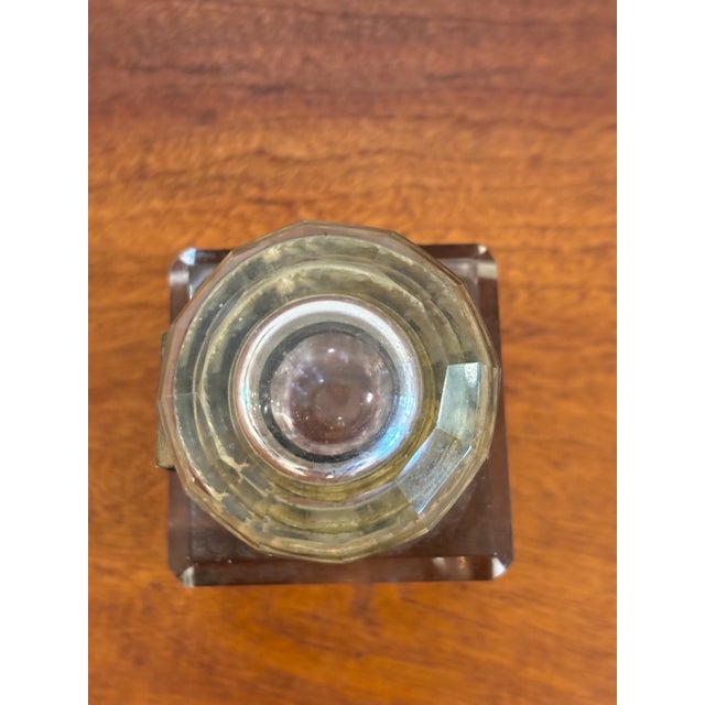 Antique 19th Century Black Lacquer Chinoiserie Inkstand With Cut Glass Inkwell For Sale - Image 14 of 18