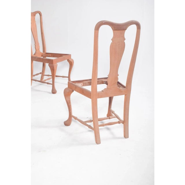 Brown Portuguese Queen Anne Style Dining Chairs, 1940s, Set of 6 For Sale - Image 8 of 9