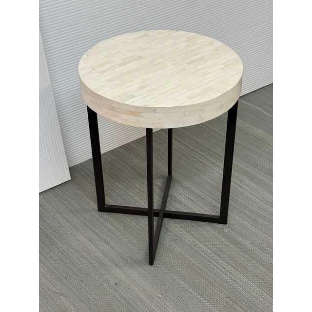 West Elm Bone Side Table, Ivory For Sale - Image 11 of 12