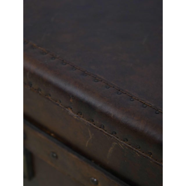 Animal Skin Theodore Alexander Leather Wrapped Lidded Box End Table For Sale - Image 7 of 16