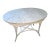 Antique White Marble Top Wicker Table For Sale