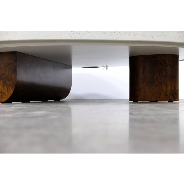 Large Isla Coffee Table, Burl Wood Base With Custom Fabricated Top For Sale - Image 11 of 11