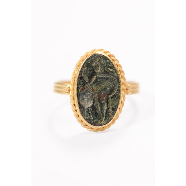 Gold Byzantine Coin Ring W 21k Band, Size 8.25 For Sale - Image 8 of 13