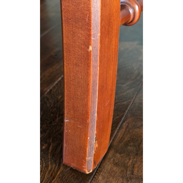 1980s Attributed to Ethan Allen Pair of Upholstered Armchairs Blue Diamonds For Sale - Image 10 of 13