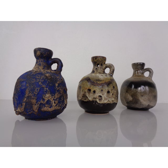 333 Fat Lava Ceramic Vases by Otto Gerharz for Ruscha, Germany, 1960s, Set of 3 For Sale - Image 3 of 10