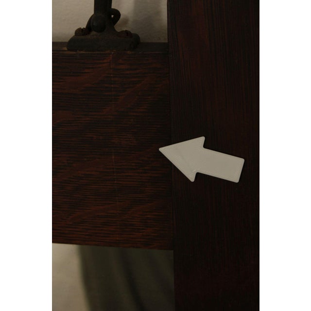 Stickley Brothers Antique Mission Oak Wall Mirror With Hooks No. 7577 For Sale - Image 16 of 18