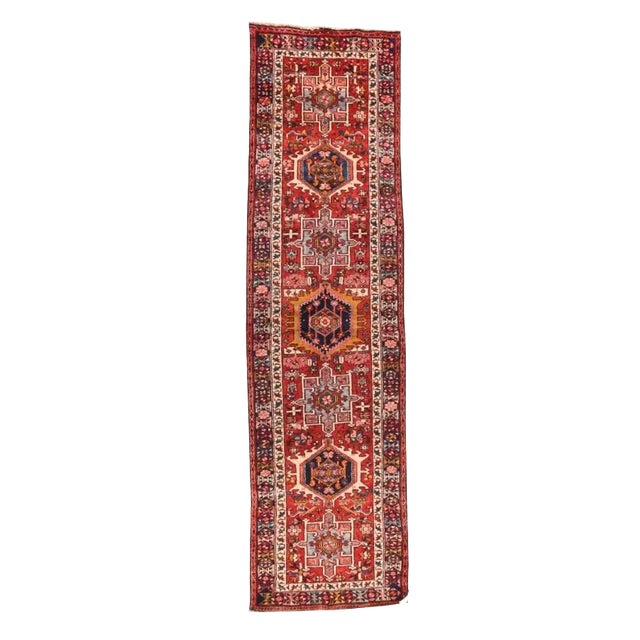 1940s Persian Karajeh Heriz Rug-3′10″ × 9′ For Sale