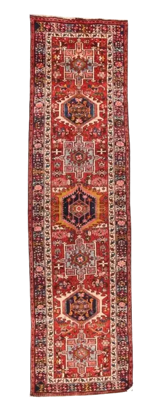 1940s Persian Karajeh Heriz Rug-3′10″ × 9′