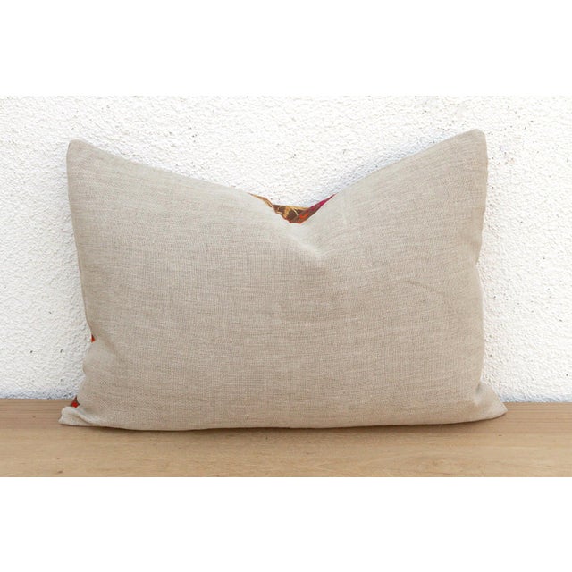 19th Century Khanna Knot, Antique Phulkari Lumbar Pillow Cover For Sale - Image 5 of 6