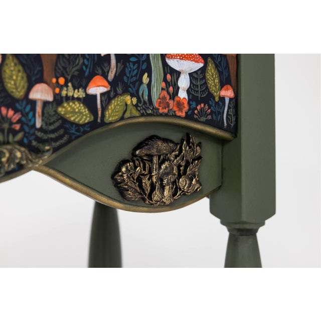 2020s One-of-a-Kind Hand-Painted Green Woodland Console Table With Mushroom Details For Sale - Image 5 of 13
