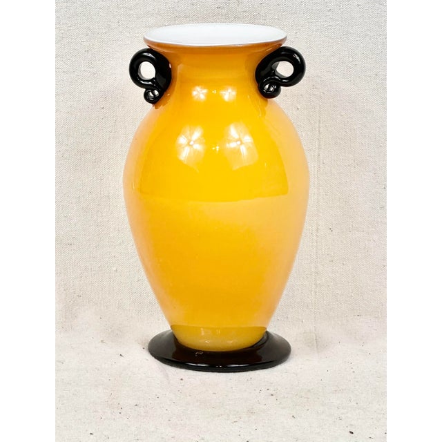Vintage Murano Style Art Glass Vase For Sale - Image 9 of 9